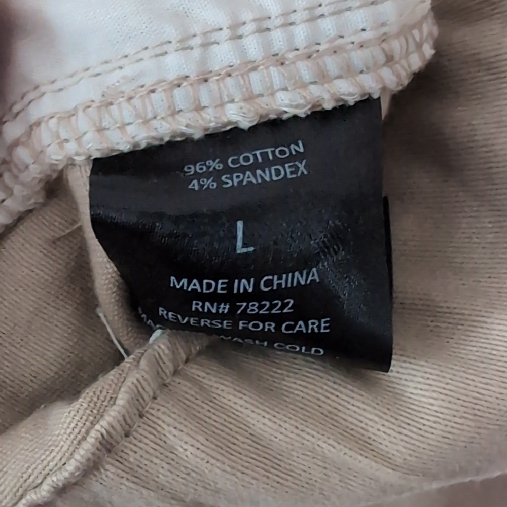 Blu Rock Khaki Beige Elastic Waist Jogger Pant Size Large NWOT - Picture 5 of 5